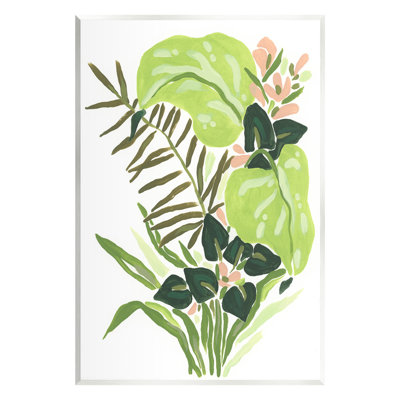 "Modern Jungle Leaves", art mural sur bois par June Erica Vess
