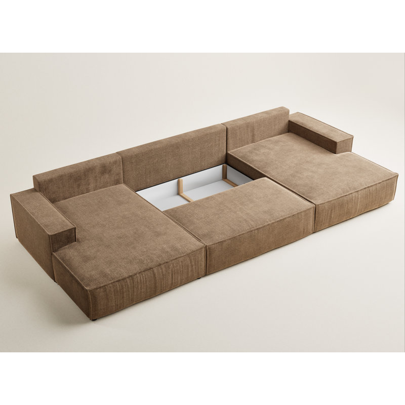 6 Seater Reclining Corner Sofa , Brown