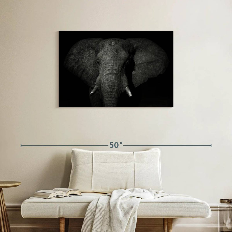 Monochrome Elephant, 24" H x 36" W