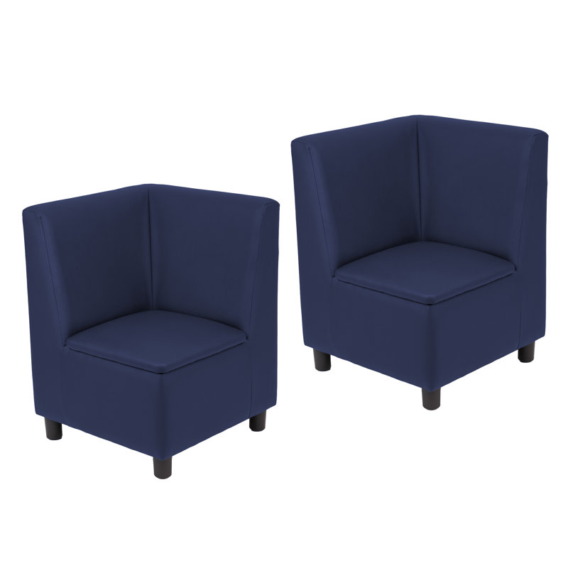 Kid Comfort Collective Modular Corner Chairs, 2-Pack - Navy, Navy