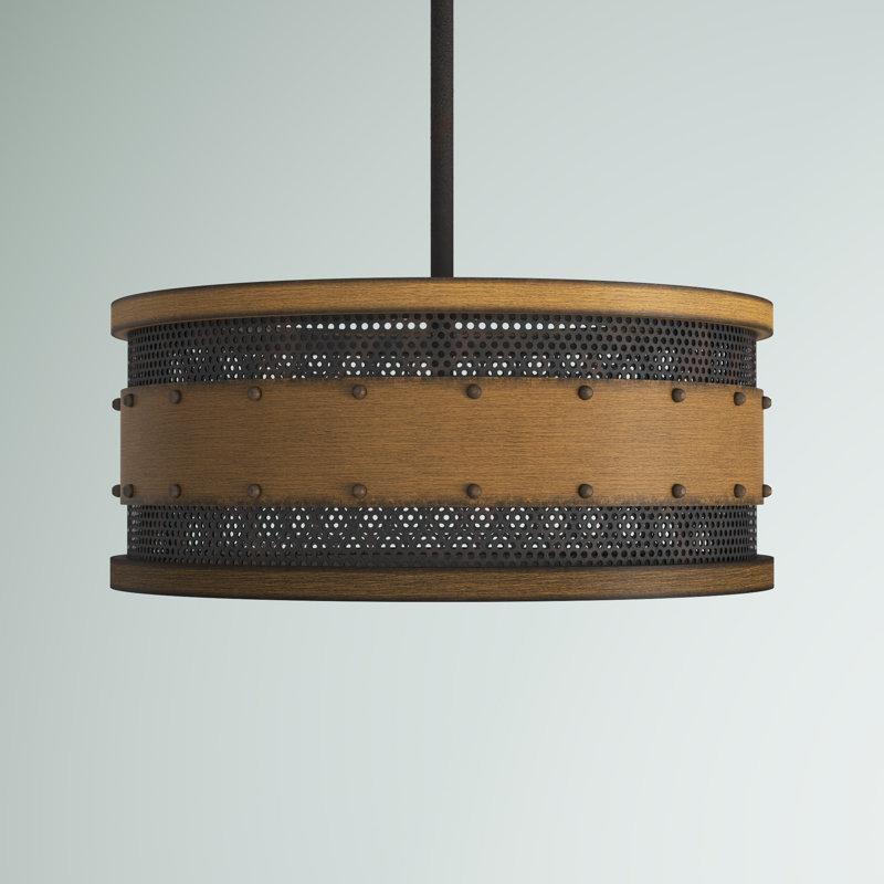 Hemmine 4 - Light Unique/Statement Pendant, Aged Walnut Metal Shade