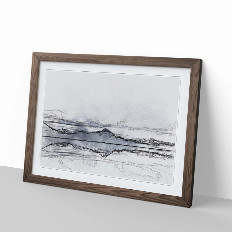 The Twin Lakes in Colorado in Abstract - Picture Frame Graphic Art Print, 50cm H x 76cm W x 2cm D, Walnut