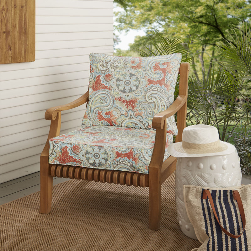 Ensemble de coussins et coussins d'extérieur, L 23 po x P 25 po x H 5 po, Richloom - Houssie Cinnabar