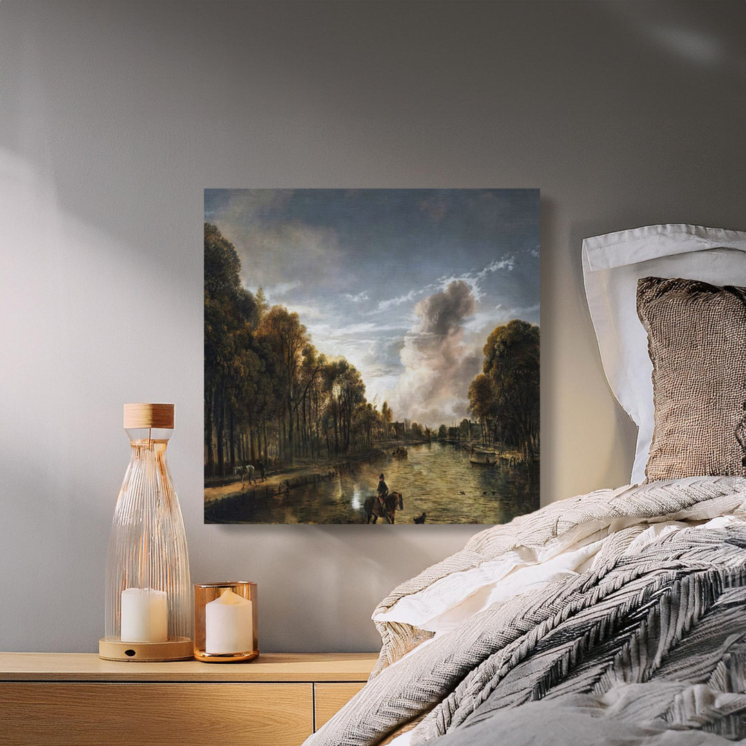 Dutch Golden Age Canvas Wall Art, River Scene, Gallery Wrapped, Ready to Hang, Archival Quality, Landscape Painting Canvas Print
