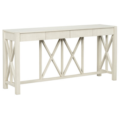 60-inch, , Entry Table, Wood Veneer, 4 Drawers, Open Underneath Crisscross Design, Console Base