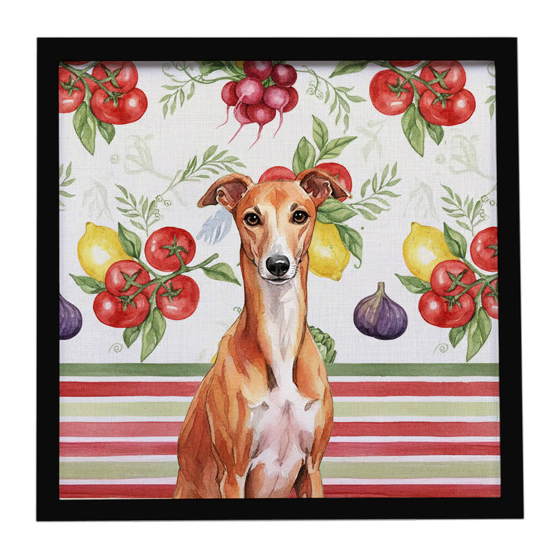 Red Whippet Légumes, impression sur métal encadrée