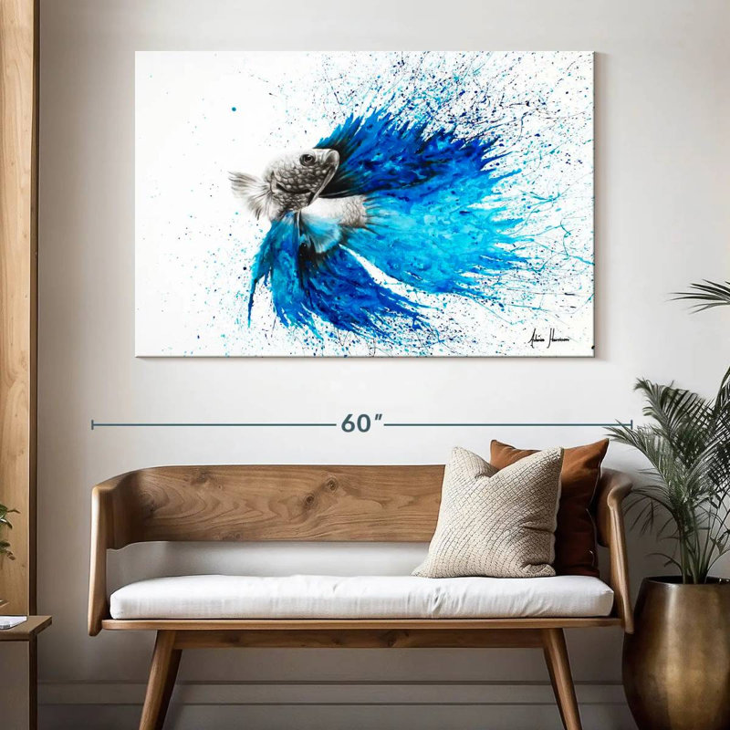 Brampt Phthalo Fish Tail, 34" H x 51" W