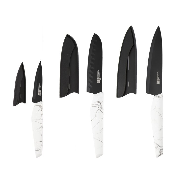 Cambridge Silversmiths Chef Robert Irvine 6-Piece Black and Marble Knife Set