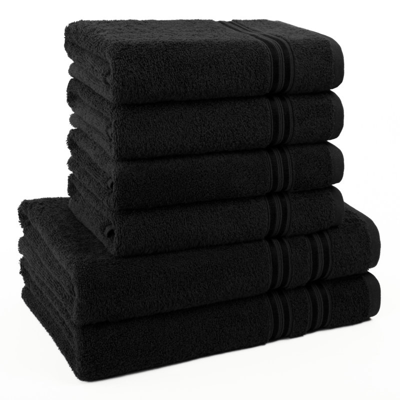 Rensina 100% Cotton Midweight Mulit-Size Set, Schwarz
