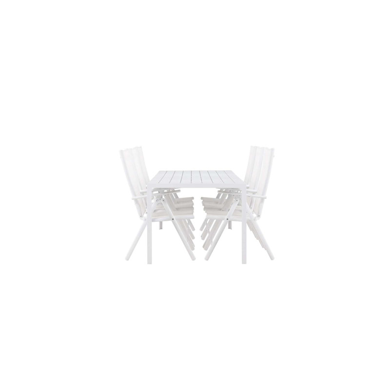 Buffum 6 - Person Solid Wood Patio Dining Set Rectangular Table