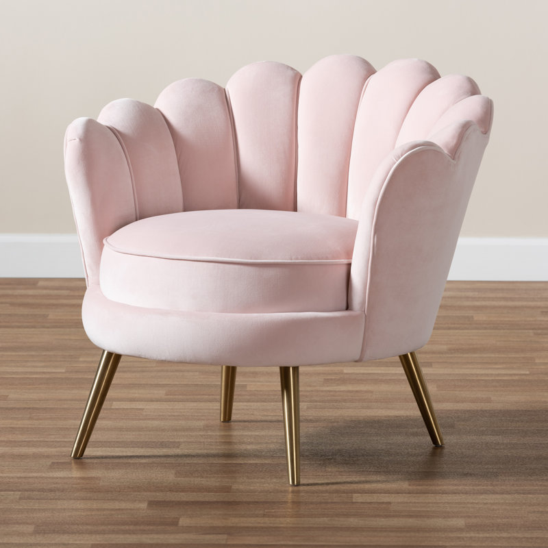 Velvet Armchair, Light Pink