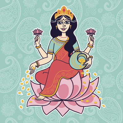 «Keyondra Hindu Goddess Lakshmi on Canvas» par Natasha_Chuen, impression