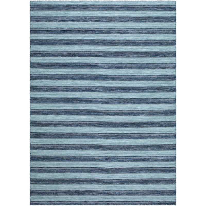 Tascha Machine Woven Rug, Blue/Navy/Teal, Rectangle 5'3" x 7'