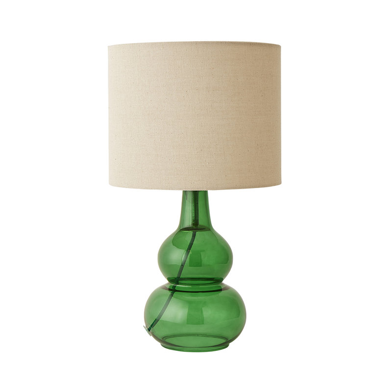 Glass Table Lamp, Yes, Green