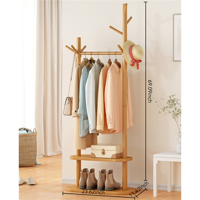 Porte-chapeaux en bois massif Aesthetic, Jaune