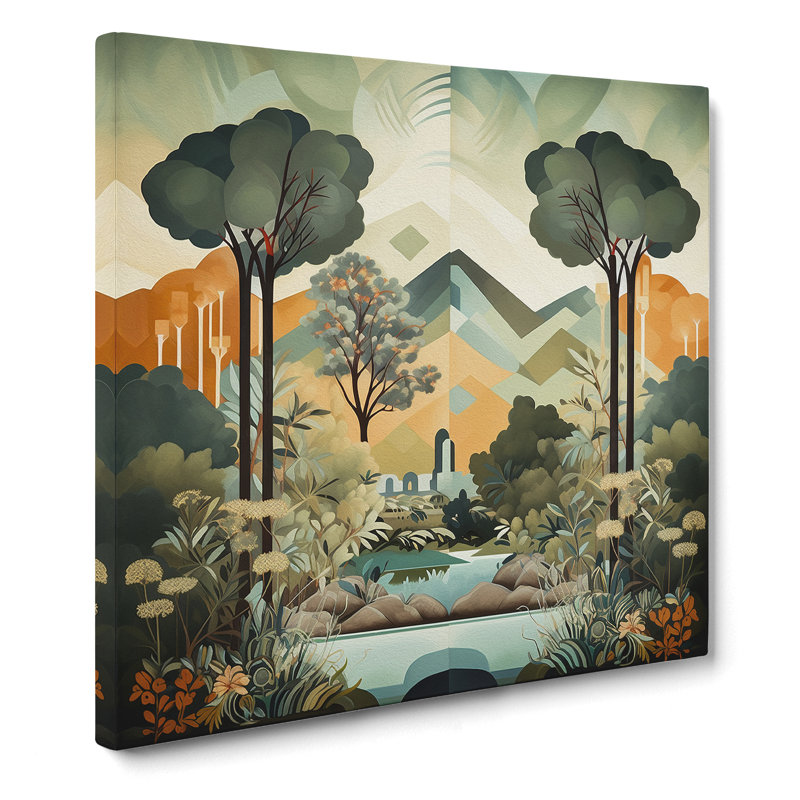 Landscape Art Deco No.6 - Wrapped Canvas, 50cm H x 50cm W x 3cm D