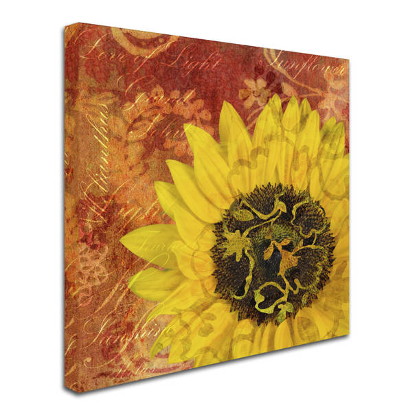 August Grove® Finke Sunflower Linen Throw Pillow | Wayfair