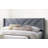 Queen Velvet Bed with Geometric Headboard, Modern Platform Frame