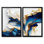 Géode abstraite, forme de marbre doré et bleu - décoration murale abstraite en marbre, art mural encadré abstrait bleu 2 pièces