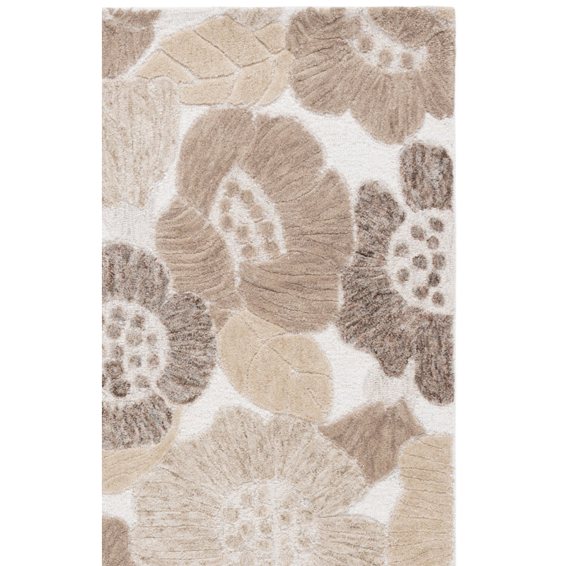 Jardin 468 Hand Tufted 80% Wool; 20% Cotton Floral Rug, Rectangle 4' x 6'