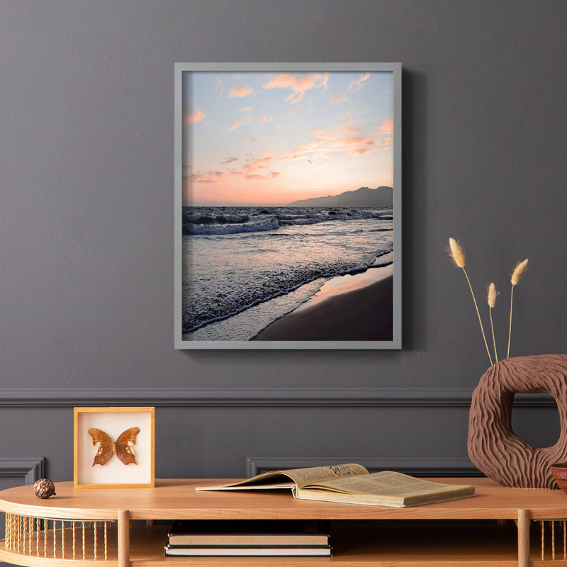 Blushing Dusk I Framed Print - Solid Wood, Gray, 10" H x 8" W