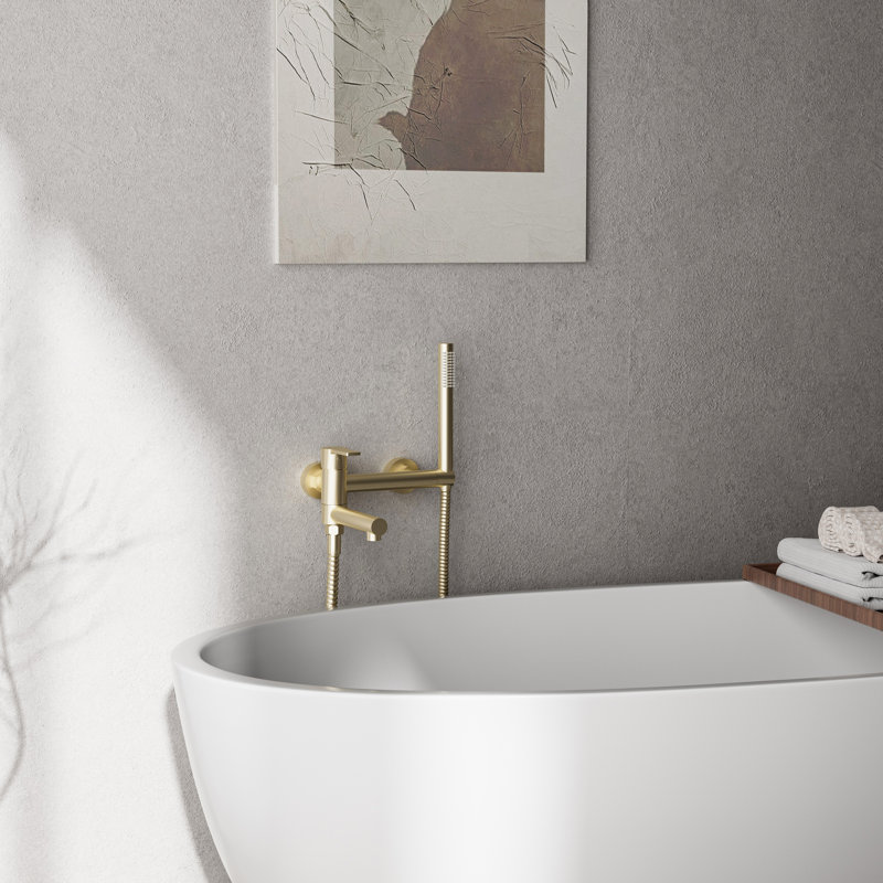 Robinet de baignoire romaine à 1 poignée avec inverseur, Or brossé