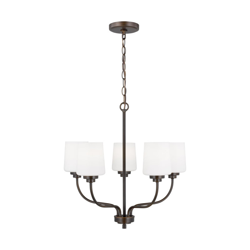 Lustre classique / traditionnel à 5 lumières Windom, Bronze, Non