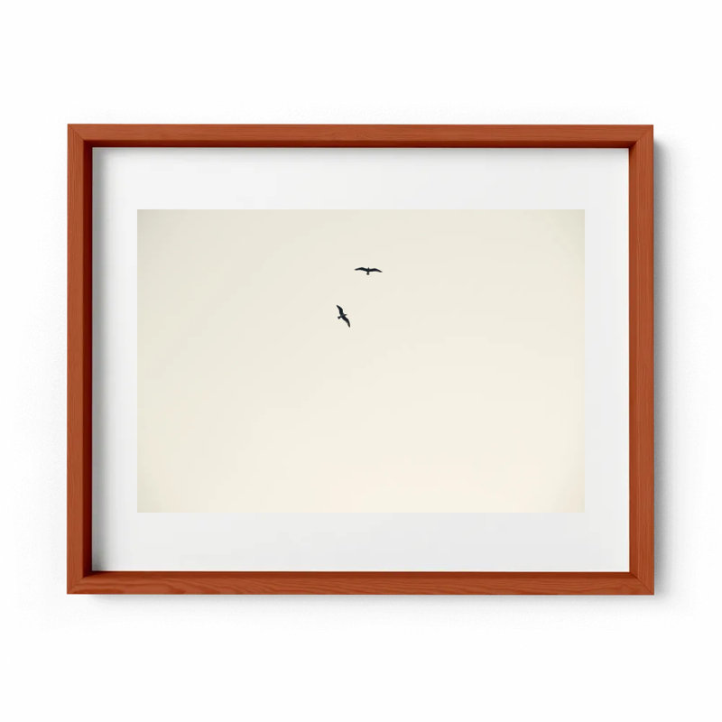Birds Flying High Print by Joseph Regan, 26" H x 36" W x 0.75" D, Cherry
