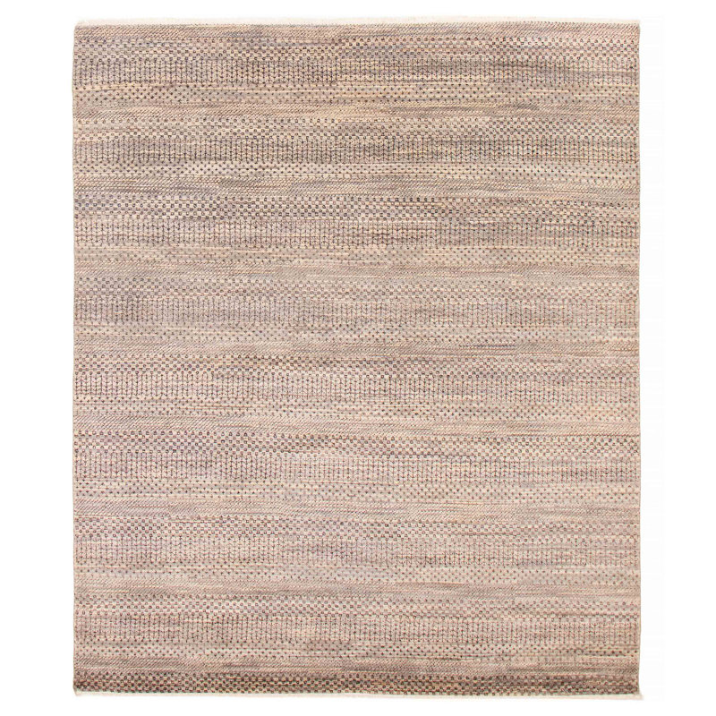 Tapis gris ombre en soie 8 pi 0 po x 9 pi 10 po