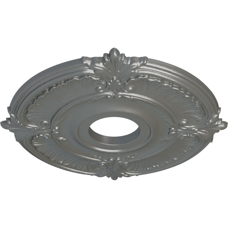 Médaillon de plafond Endurathane Attica, DO 18 po x P 4 po x P 5/8 po (convient aux auvents jusqu'à 5 po), finition argentée peinte à la main