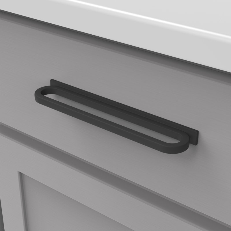 Corsa Collection Designer Pull  - Contemporary Hardware for Drawers & Cabinets, Matte Black, 5 3/50"