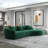 126" Japandi Style Luxury Modern Velvet Curvy Couch-81914204