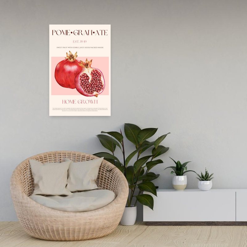 Ripe Red Pomegranates 1 Piece Wrapped Canvas Wall Art, 60.96 cm H x 40.64 cm W