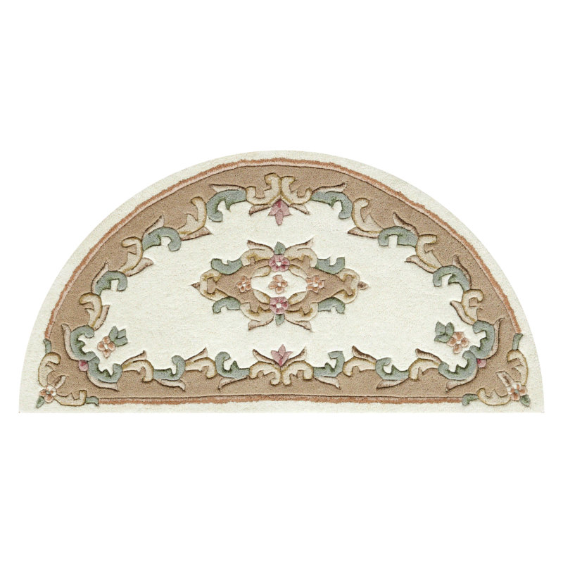 Hounslow Oriental Wool Hand Tufted Area Rug, Semi Circle 69 x 138cm