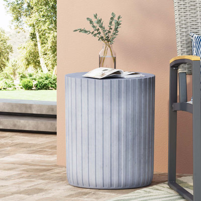 Table d'appoint d'extérieur en béton léger, gris-bleu