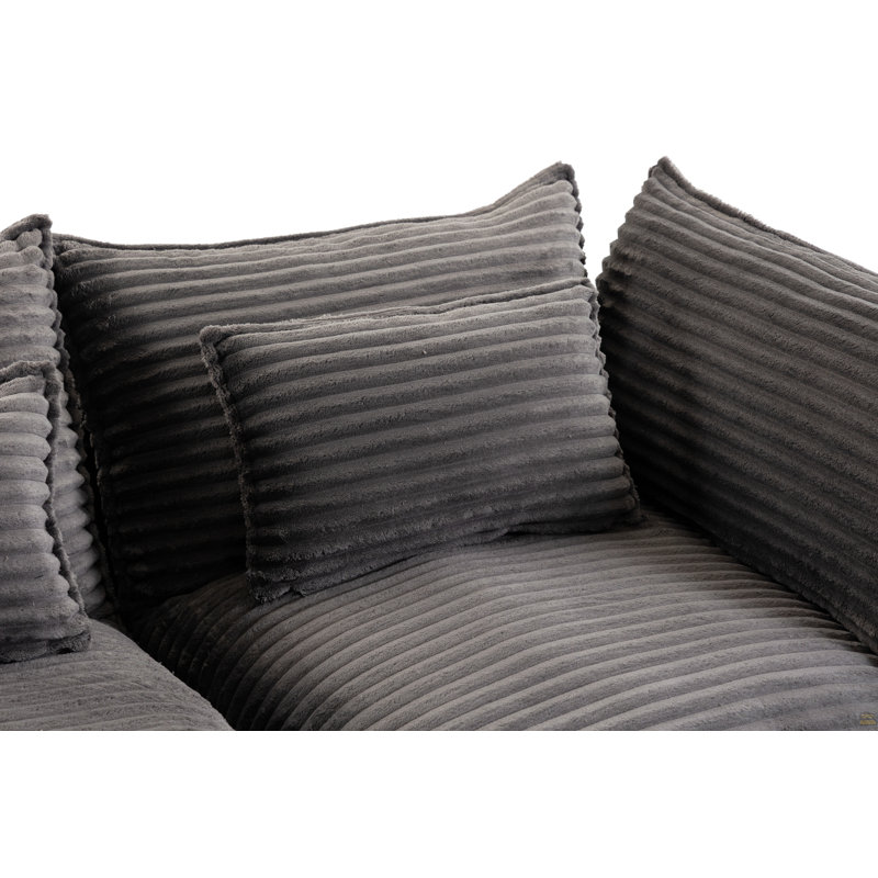 Canapé modulaire surdimensionné de 102,3 po de large avec canapé modulaire True Relax, Grey Corduroy