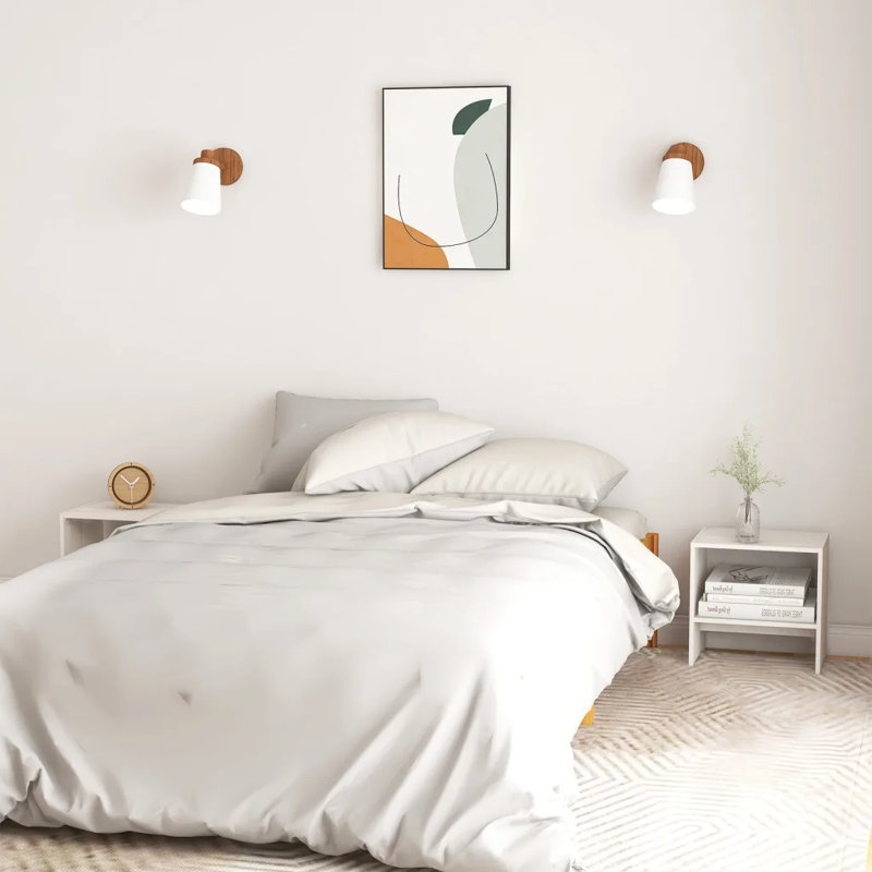 Calbe 40cm W Bedside Table, Individual, White
