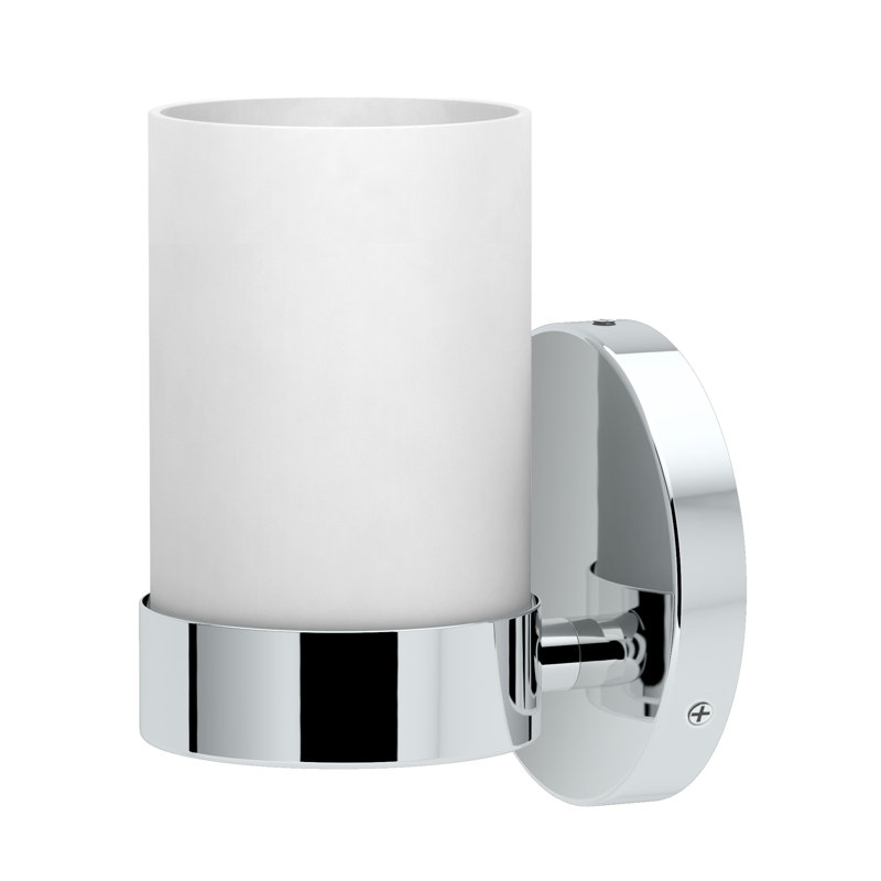 Applique murale pour salle de bain 1 lumière Glam | Luminaire de meuble-lavabo mural avec verre givré, Chrome