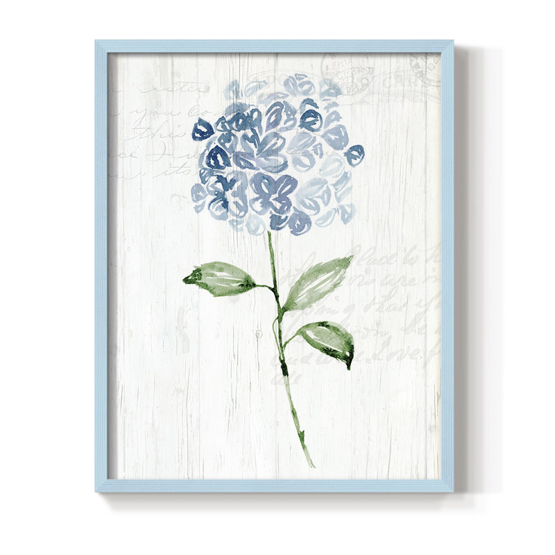 «Garden Botanical II», reproduction encadrée - bois massif, H 11 po x l 9 po, Bleu