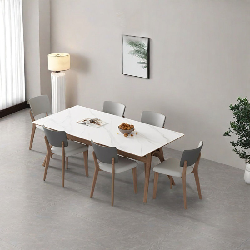 Household rock plate dining table sets, 29.52"H x 59.05"L x 31.49"W