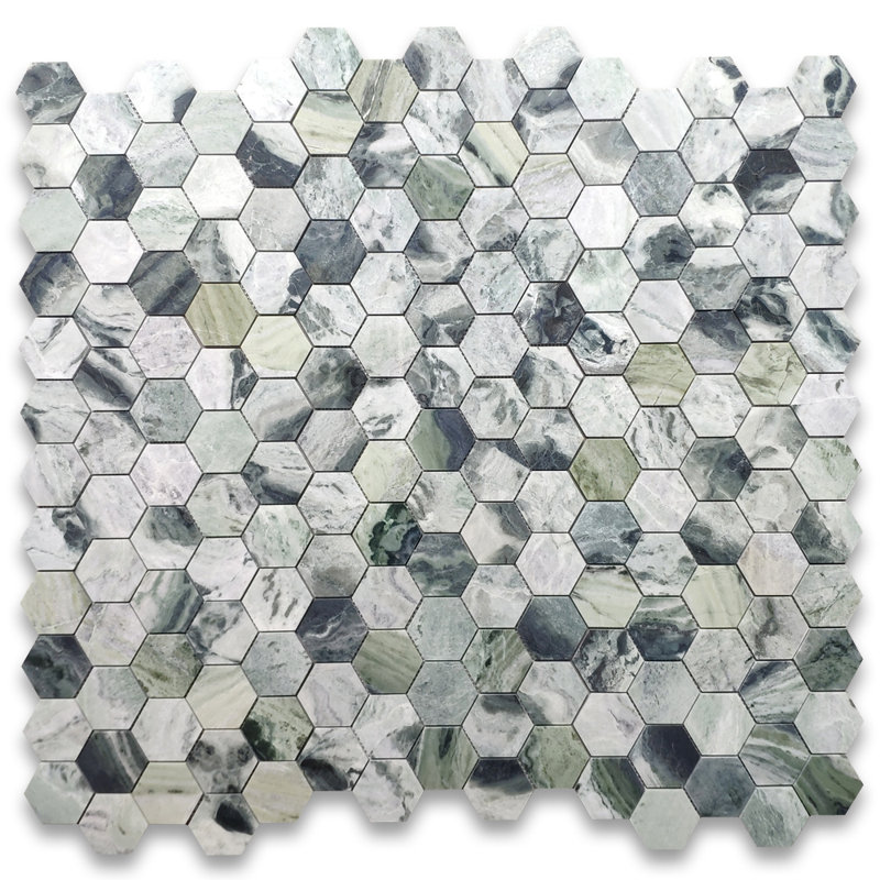 12" x 11" Marble Mosaic Honeycomb Wall & Floor Tile