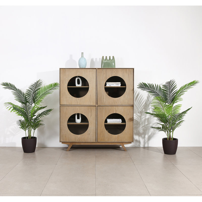 Adcock 2 - Piece Artificial Palm Tree in Pot Set, Faux Plant, 55" H x 40" W x 40" D