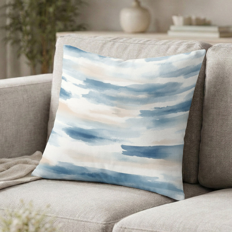 Coussin décoratif abstrait Abstract - Coussin à rayures côtières, H 16 po x l 16 po