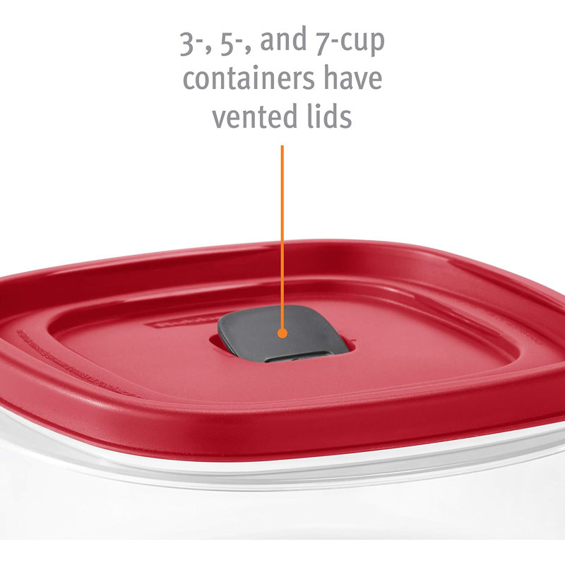 Red Food Storage Containers, 42-Piece Set With Easy-Find Lids, Salad Dressing And Condiment Capacities, Microwave And Dishwasher Safe, BPA-Free, Vented Lids For Splatter-Free Microwaving