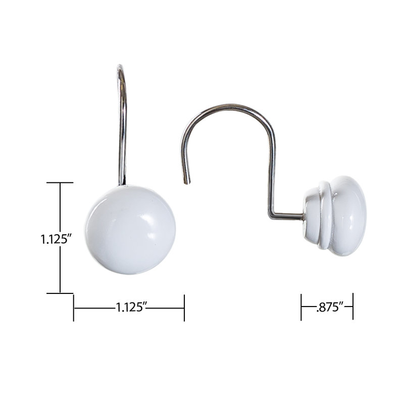 Crochets de rideau de douche Estella, Blanc