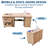Large Folding Sewing Table, Sewing Machine Table with Storage Shelves, Rolling Side Desk with Compact Design-130480665