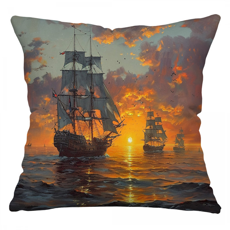 Coussin de voile, coussins en coton nautique, H 14 po x l 14 po