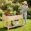 100% Solid Wood Elevated Planter-1867794119