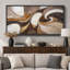 Œuvre abstraite de courbe fluide or brun, images de salon de luxe, impression sur toile encadrée, impression numérique-126054334-126054337