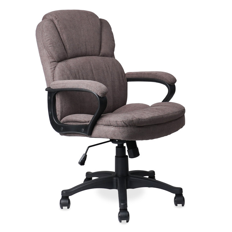 Chaise de bureau ergonomique rembourrée bleu, Brun
